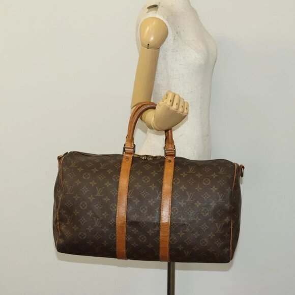 LOUIS VUITTON Monogram Keepall Bandouliere 45 Boston Bag M41418 LV Auth 137951 - Picture 1 of 16